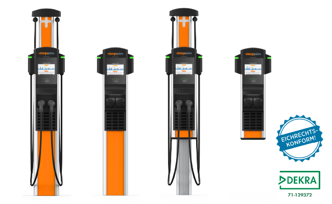 ChargePoint CP6000 product lineup with EICHRECHT and DEKRA 71-129372 icons
