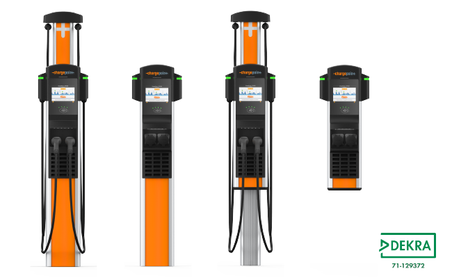 ChargePoint CP6000 product lineup with DEKRA 71-129372 icon