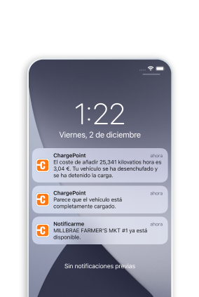 Screen ChargePoint app notifications