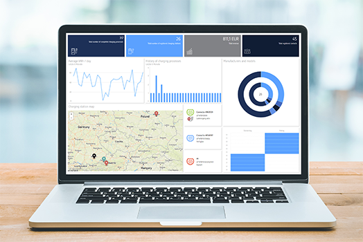 ChargePoint be.Energised software on a laptop